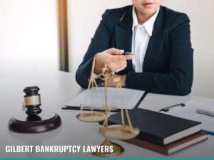 Bankruptcy lawyer in Gilbert discussing legal documents